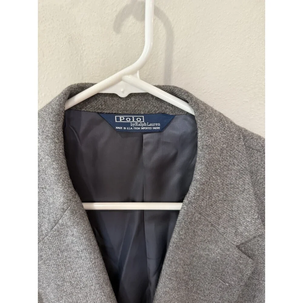Polo Ralph Lauren Cashmere Gray Blazer Jacket Button Made in Italy Men’s 46 Long